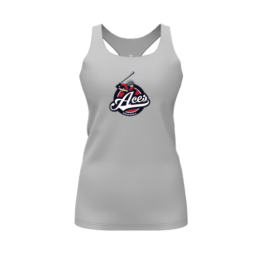 [FT0TRBGY-FYS-LOGO1] Decker Racerback Tank Top (Female Youth S, Gray, Logo 1)