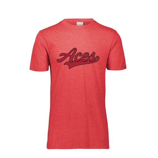 [FTSCUBRD-YS-LOGO3] Decker Youth Tri-Blend T-Shirt - Short Sleeve (Youth S, Red, Logo 3)