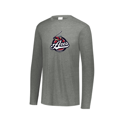[FTLCUBGY-AXS-LOGO1] Decker Men's Tri-Blend T-Shirt - Long Sleeve (Adult XS, Gray, Logo 1)