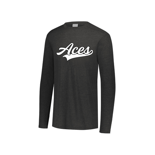 [FTLCUBBK-YS-LOGO2] Decker Youth Tri-Blend T-Shirt - Long Sleeve (Youth S, Black, Logo 2)