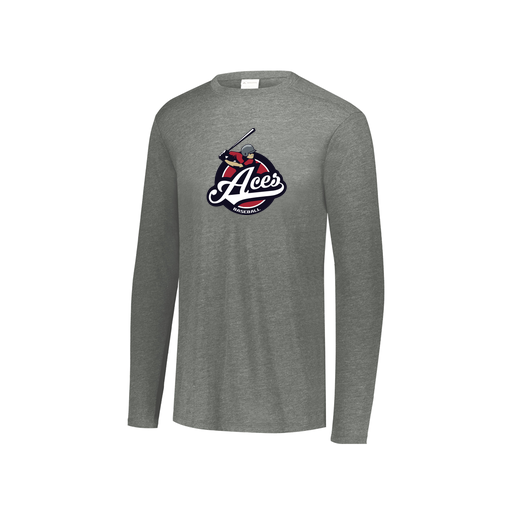 [FTLCUBGY-YS-LOGO1] Decker Youth Tri-Blend T-Shirt - Long Sleeve (Youth S, Gray, Logo 1)
