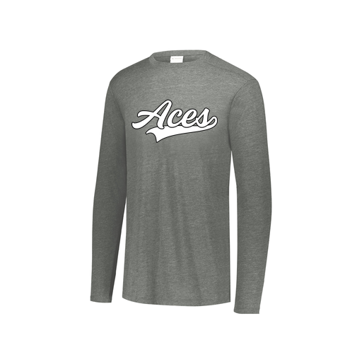 [FTLCUBGY-YS-LOGO2] Decker Youth Tri-Blend T-Shirt - Long Sleeve (Youth S, Gray, Logo 2)