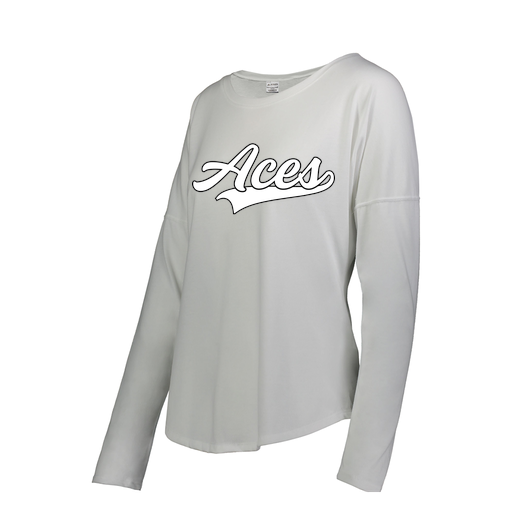 [FTLCUBWH-FAS-LOGO2] Decker Women's Tri-Blend T-Shirt - Long Sleeve (Female Adult S, White, Logo 2)